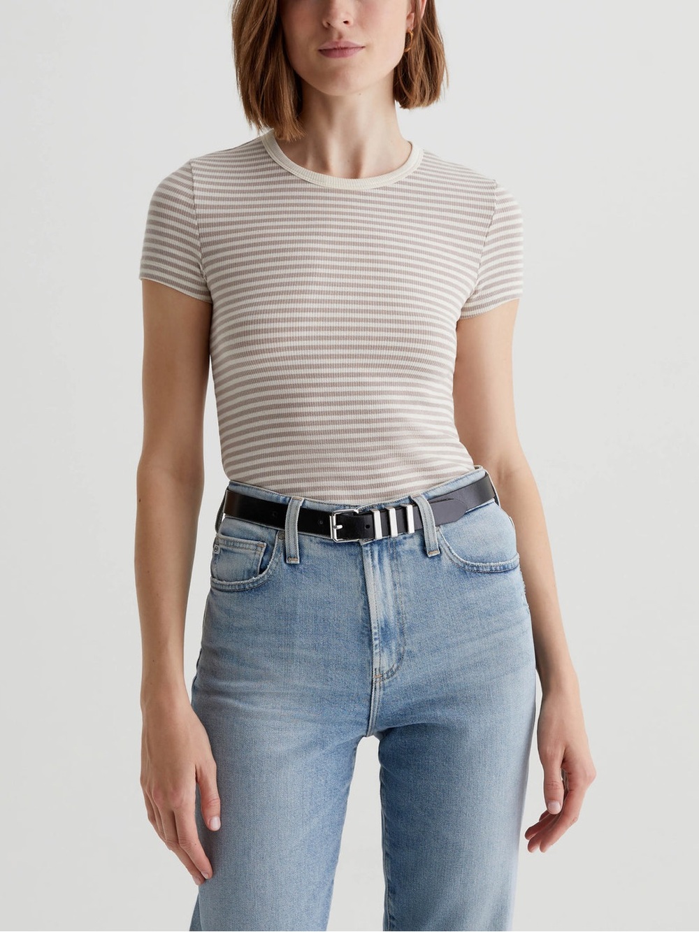 AG Jeans Agnes Crew Slim Fit Short Sleeve Top